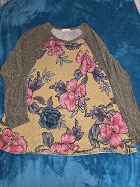 ODDY Floral Raglan Lightweight Sweater Plus Size NWOT